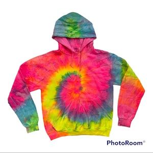 Destinations Women's Tie Dye Spiral Hoodie Sweatshirt M